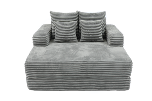 Chaise longue <span class=keywords><strong>convertible</strong></span> ultra-compressible, <span class=keywords><strong>canapé</strong></span> d'appoint gris pliable avec coussins, installation rapide pour petits appartements - Product Image 5