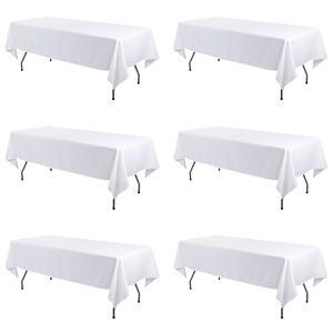 Manteles rectangulares redondos de 100% poliéster al por mayor, <span class=keywords><strong>mantel</strong></span> de <span class=keywords><strong>mesa</strong></span> de boda de lujo, manteles rectangulares para restaurante de banquetes - Product Image 1