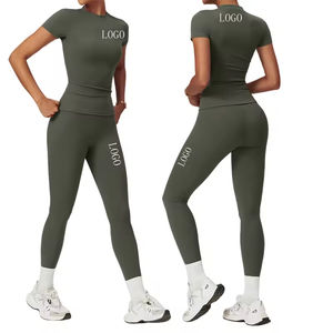 Vêtements de sport personnalisés pour femmes, <span class=keywords><strong>t</strong></span>-shirts d'entraînement à séchage rapide, <span class=keywords><strong>t</strong></span>-shirts unis personnalisés, vêtements de course en plein air - Product Image 1
