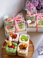 Boîte à gâteaux mousse personnalisable à quatre compartiments, 4, 6 ou 9 unités, boîte de pique-nique, emballage transparent pour snacks