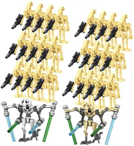 26 PC 빌딩 블록 설정 공간 미니 장난감 전쟁 팩 무기로 전투 드로이드 미니 액션 피규어 육군 드로이드 건물 벽돌