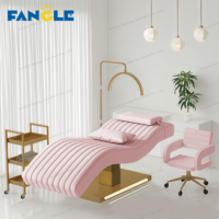 Lit de Cils Électrique Inclinable Moderne Rose, Lit Esthétique Ergonomique Courbé pour Cils et Sourcils, Table de Soin Faciale pour Extensions de Cils