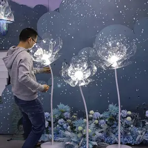 Nuevos accesorios de boda al por mayor nuevos accesorios de boda Área de bienvenida adornos decorativos pasarela cristal luminoso flores gigantes - Product Image 1