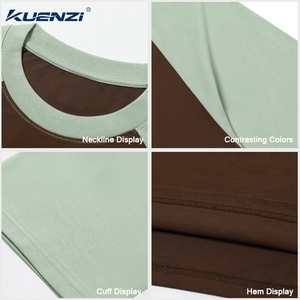 Camisetas Kuenzi de 260 GSM, 100% Algodón, con Logotipo Personalizado, Estilo <span class=keywords><strong>Chino</strong></span>, Hombros Caídos, Manga Corta, Diseño Waffle, para Hombre - Product Image 3