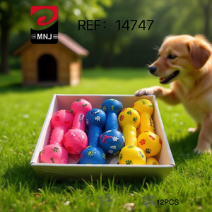 Dog Toy Chew Stick For Pets 12Pcs Colorful Dumbbell Shape With Paw Print Design Pet Training Gift - Product Image 3