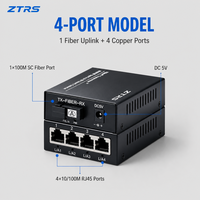 Convertidor de Medios de Fibra Óptica ZTRS, Ethernet 10/100M a Fibra SC Monomodo, 20km, RJ45, Sin Gestión, para Extensión de Red