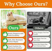 Chat en bois perchoir fenêtre seuil hamac lit 4 ventouses fortes coussin doux léger Portable écologique rustique intérieur animal de compagnie