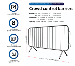 Barrières de sécurité routière portables en acier galvanisé pour le contrôle des foules et des piétons – Offre Spéciale - Product Image 2