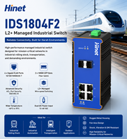 Switch Ethernet Industrial de Capa 2 con Entrada de 12-57VDC, Administrado, 4 Puertos 1G, Montaje en Riel DIN, IP40, con 2/1GB de Puertos SFP Uplink.