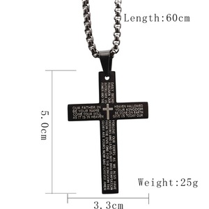 Kalung Salib Yesus Anti Air Bahan Stainless Steel Unisex Grosir, Kalung Salib Tebal Pria Rantai Kotak Gaya Hip Hop untuk Hadiah - Product Image 4