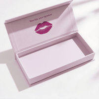 Boîtes rigides magnétiques pour produits de beauté avec insert en mousse Boîte d'emballage de rouge à lèvres cosmétique de qualité supérieure Finition mate imprimée pour brillant à lèvres