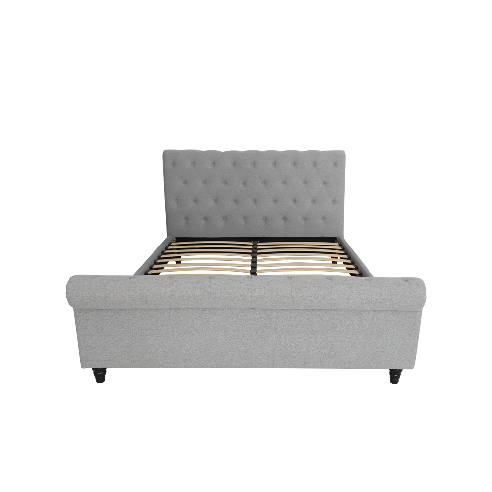 Upholstered Platform Bed Frame Mattress Foundation Wood Slat Support No Box Spring Needed Easy Assembly