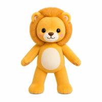 Peluche Lion Debout de 40 cm avec Tenue et Chaussures Personnalisables, Jouet en Peluche Personnalisé OEM ODM pour la Vente en Gros