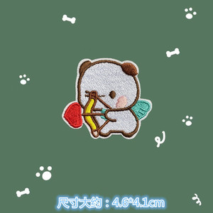 Parche de Tela de Sarga con Bordado de Osito en Forma de Corazón, Autoadhesivo y con Diseño de Dibujos Animados - Product Image 5
