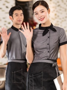 Uniforme <span class=keywords><strong>de</strong></span> Restaurante Comercial Duradero, Transpirable, Resistente a las Arrugas, Personalizado con Bordado/Estampado, Ropa <span class=keywords><strong>de</strong></span> Trabajo para Camareros <span class=keywords><strong>de</strong></span> Hotel y Cafetería - Product Image 2