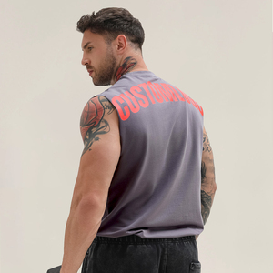 カスタムメンズノースリーブ通気性ジムスポーツランニング筋肉タンクトップDTGスクリーン印刷デジタル印刷タンクトップ - Product Image 2