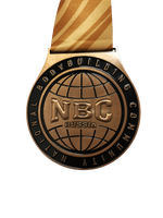 Médaille de marathon 3D en métal personnalisée de qualité supérieure, placage argent antique, impression typographique, trophée sportif style FIESTA, Noël