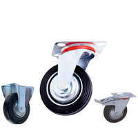 Roue pivotante industrielle pneumatique solide en caoutchouc de 2, 3, 4 pouces, mini, robuste, 50 mm