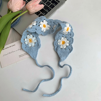 Ikat Rambut Bunga Modis Aksesori Lucu Wanita Ikat Rambut Rajut Bunga Crochet Harian 16*5Cm Aksesori Hiasan Rambut