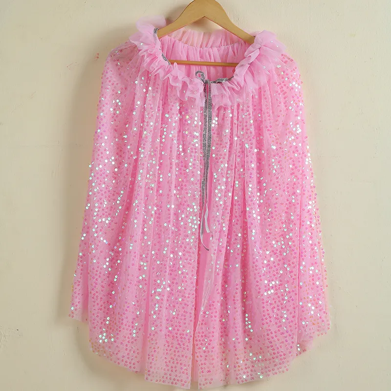 New Style Sparkle Kid Mädchen Fee Umhang Party Wear Tüll Kinder Cape Princess Umhang Cosplay