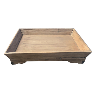 Assiette en bois recyclé en bois d'orme naturel antique - Product Image 1