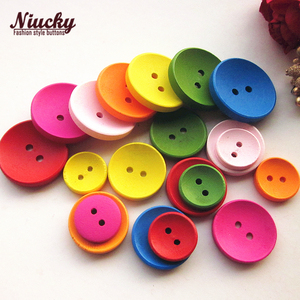 <strong>Factory</strong> Supply 10mm -30mm 2 Holes Colorful Bowl Wood <strong>Buttons</strong> for Sewing Classic Decorative Solid Wood <strong>Buttons</strong> for Craft Handmade - Product Image 2