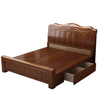 Lit Queen Size en PU non pliable, design moderne avec cadre haut et panneau de rangement, un incontournable pour la chambre principale