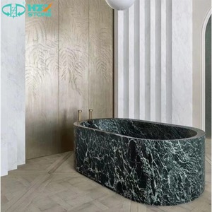 Baignoire autoportante en marbre poli HZX Alps, moderne, artisanale, avec bain à remous, étanche, pour villa, hôtel/appartement, sur mesure - Product Image 4