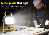 Reflector LED Recargable de 10W, IP65 Impermeable, Proyector Exterior, Luz de Búsqueda, Blanco Cálido 3000K