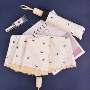 CHUVABAND Floral Dentelle Conception Contrôle Manuel Femmes UV Étanche <span class=keywords><strong>À</strong></span> La Pluie Protection Solaire Parasol Parapluie Pliable Jour De Pluie Accessoire - Product Image 2