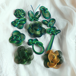 Handcrafted Bamboo Brooches Earrings Hair Clips Butterfly Flower Design Traditional Chinese Wedding Accessories Anji Origin - Product Image 2