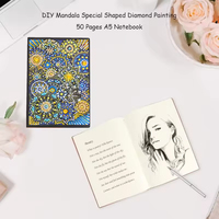 Cuaderno de Pintura de Diamantes 5D con Cubierta de Cuero Personalizada al por Mayor, Tamaño A5, Kits de Cuaderno de Notas Creativos Hechos a Mano