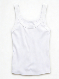 Débardeur en tricot pour femmes, logo personnalisé, coton et élasthanne, extensible, coupe ajustée, sexy, club, gym, athlétique, débardeur côtelé court - Product Image 4