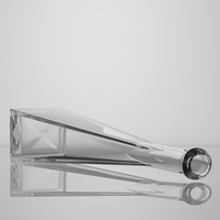 Vente en gros de flacons en verre de 100 ml en forme de pyramide unique, base carrée épaisse, flacon miniature pour liqueur, diffuseur de parfum avec bouchon