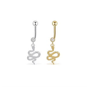 Nuovo Design 2026 <span class=keywords><strong>Piercing</strong></span> all'<span class=keywords><strong>Ombelico</strong></span> a Forma di <span class=keywords><strong>Serpente</strong></span> con Fiocco in CZ, Gioiello per il Corpo in Acciaio Inossidabile alla Moda per Donne e Uomini - Product Image 5