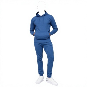 Conjunto Deportivo con Capucha para Hombre INDEX, Azul Sólido, Corte Regular, Estilo Casual para Otoño, con Bolsillos Laterales y Cintura Elástica - Product Image 1