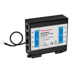 Telebahn 4 cổng mạng Surge Protector PoE E10/E100/e1000mbps RJ45 Ethernet gigabie PoE SPD - Product Image 3