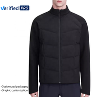 Veste en duvet de canard blanc 90 pour hommes avec col montant, veste matelassée tricotée et surpiqûre, design personnalisé OEM