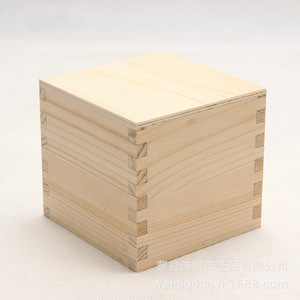 Pine Wood Open Top Square Solid Wood Desktop Cosmetic Storage <b>Box</b> Mortise And Tenon Joint Eco Friendly Organization Container - Product Image 4