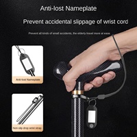 Canne télescopique en fibre de carbone avec poignée en bois pour personnes âgées, randonnée en montagne, trekking, antidérapante, à quatre pieds, stable, marche assistée, classe II