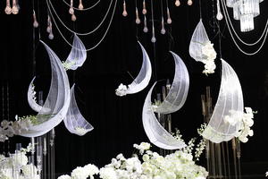 Wedding Prop sắp xếp xếp xếp li lưới và cánh hoa cho đám cưới ngoài trời và tiệc sinh nhật Hoa trần trang trí - Product Image 4