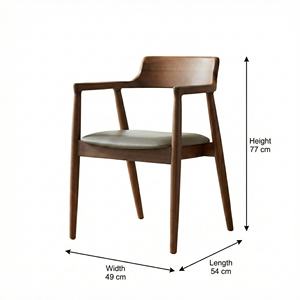 Sedia da Pranzo con Braccioli in Legno Massello di Frassino Stile Moderno, con 1 Anno di Garanzia, per Ristoranti, Caffetterie e Arredamento Domestico - Product Image 6