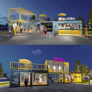 Tội Lỗi nhà hàng/Cửa hàng quần áo di chuyển container nhà hai câu chuyện Pop Up cafe cửa hàng mở rộng/có thể tháo rời thương mại đường phố