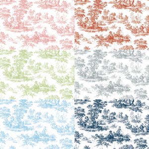 Tissu en <span class=keywords><strong>toile</strong></span> tissée imprimé <span class=keywords><strong>Toile</strong></span> <span class=keywords><strong>de</strong></span> <span class=keywords><strong>Jouy</strong></span> style Palais gris à motif couleur personnalisé pour la décoration intérieure, nappes, serviettes et sacs - Product Image 2