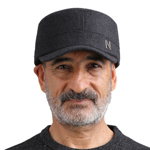 Men's Winter Warm Thickened Ear-Protecting Flat <b>Cap</b> Black And Gray 56-58Cm Keep Warm Adult Hat - Product Image 5