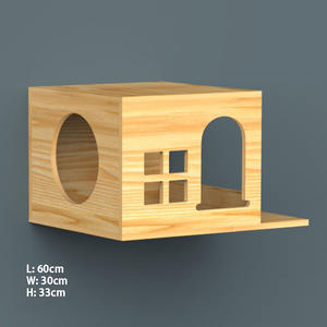 Wandmontierte Katzenkletterleiter aus Holz, Treppe, Sprungplattform, Rahmen, Katzenregalbrett, DIY Haustiermöbel, Katzenbaum, Dreifachwand - Product Image 2