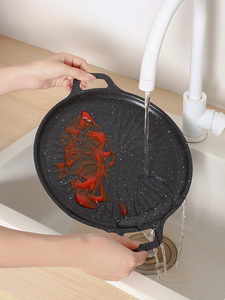 Poêle/Plaque de Cuisson Ronde Antiadhésive Coréenne en Fonte Personnalisée en Gros, pour Barbecue, Friture, Cuisson et <span class=keywords><strong>Camping</strong></span> en Extérieur - Product Image 5