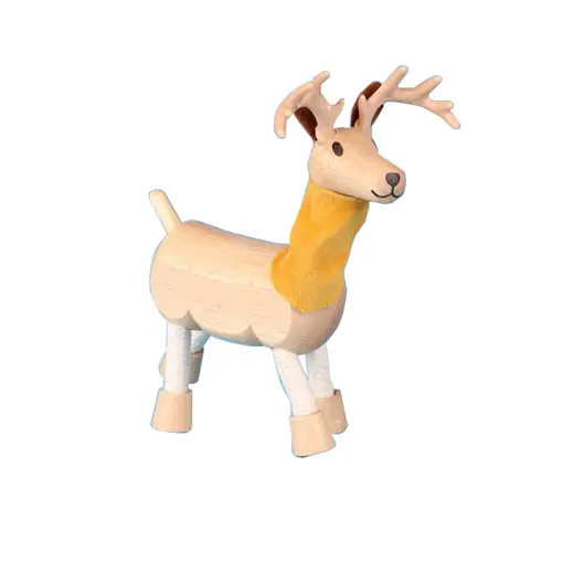 Animal de ferme en bois, poupée de renne, marionnette de renne, jouet décorations