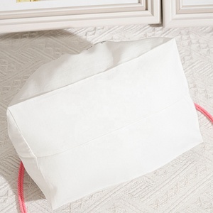 Bolsa de Almacenamiento de Cosméticos de Lona de Poliéster Blanca de Alta Calidad, Bolsa de Maquillaje con Cordón y Logotipo Personalizado, Bolsa Protectora de Algodón para Regalo - Product Image 4