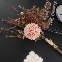 Simulation de bouquet de fleurs séchées boule de sens de haut niveau épis de blé Style européen rétro décoration de la maison cravate à la main finie